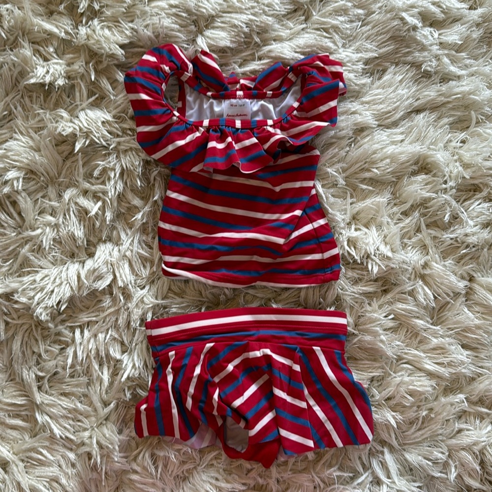 Hanna Andersson 3T tankini with ruffles and skirted bottom